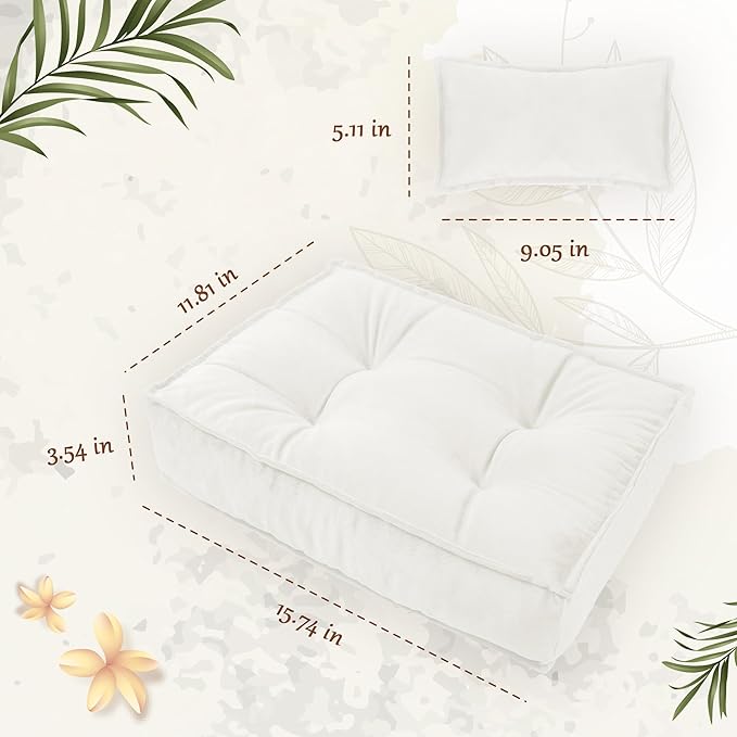 M&G House Newborn Photography Props Mattress Pillow Photography Accessories Baby Photoshoot Props Bed Mattress Bed Mat(White)