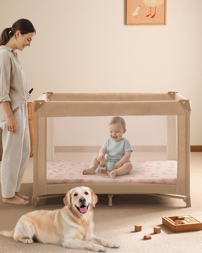 Yoofoss Muslin Pack and Play Sheets Fitted, Organic Mini Crib Sheets for Boys Girls, Playard Sheet Compatible with Pack N Play Mattress, Soft, Breathable and Durable 38"x26"