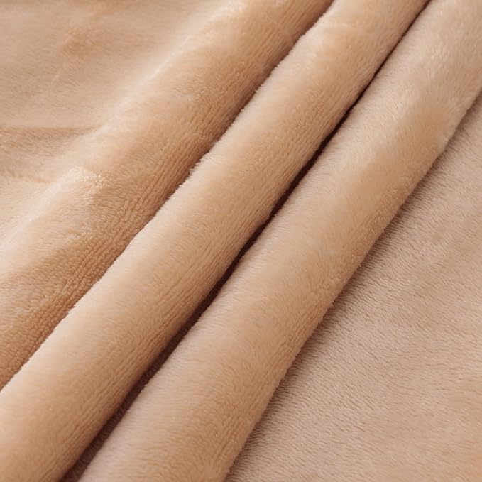 NANPIPER King Size Blanket Warm Sherpa, Soft Fleece Throw for Bed, Reversible Thick Fuzzy Microfiber for Winter (Beige,90x108 inches)