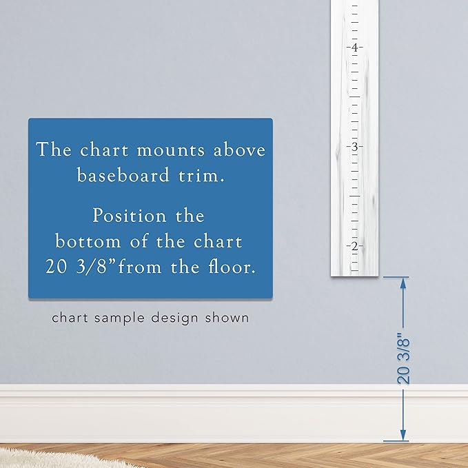Farmhouse Style Wooden Kids Growth Chart Ruler for Boys and Girls (Weathered Natural - WHT)