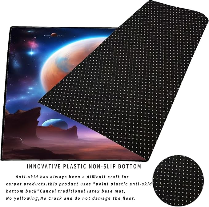 Galaxy Rug for Kids Room Rugs Alien Desert Carpet Planet Printed Throw Rugs for Boys Children Bedroom Living Room,39 in x 79 in