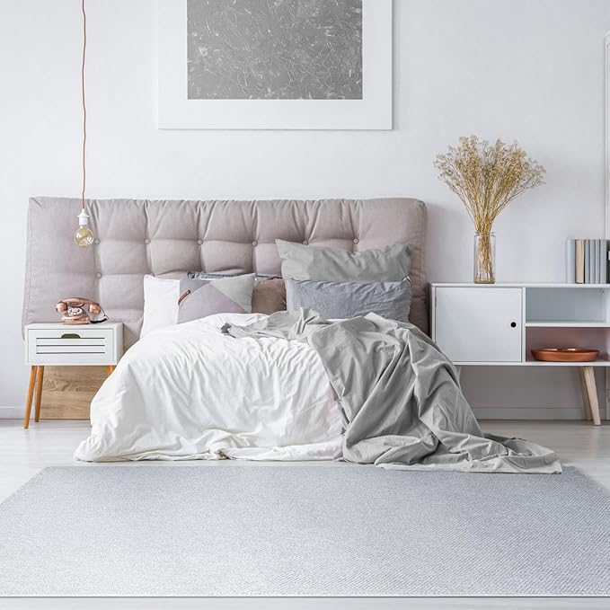 LUXE WEAVERS Solid Machine Woven Gray 9x12 Area Rug, Indoor Stain-Resistant Carpet