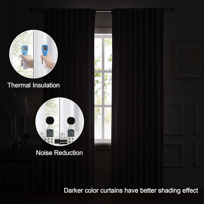 DUALIFE White Patio Window Curtains for Home Decoration, Half Light Blocking Curtain Panels for Sliding Door- 52 x102 Inches Long, Pure White, 2 Panels