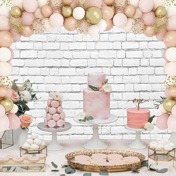 White Brick Backdrop for Photography LFEEY Vintage White Brick Wall Photo Backdrop Newborn Baby Shower Girls Adults Portrait Photography Background Wallpaper Photo Studio Props 10x8ft Vinyl
