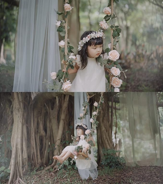 Floral Fall Camellia Flower Crown Rose Headpiece Wedding Bridal Flower Girl Halo Maternity Photo Props FL-03