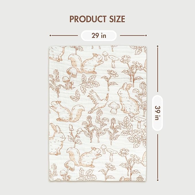 2-Pack Muslin Minky Baby Blanket for Boys and Girls - Soft Baby Blankets, Nursery Minky Blankets with Muslin Cotton Front and Dotted Fleece Backing, Cozy and Lightweight Newborn Blanket