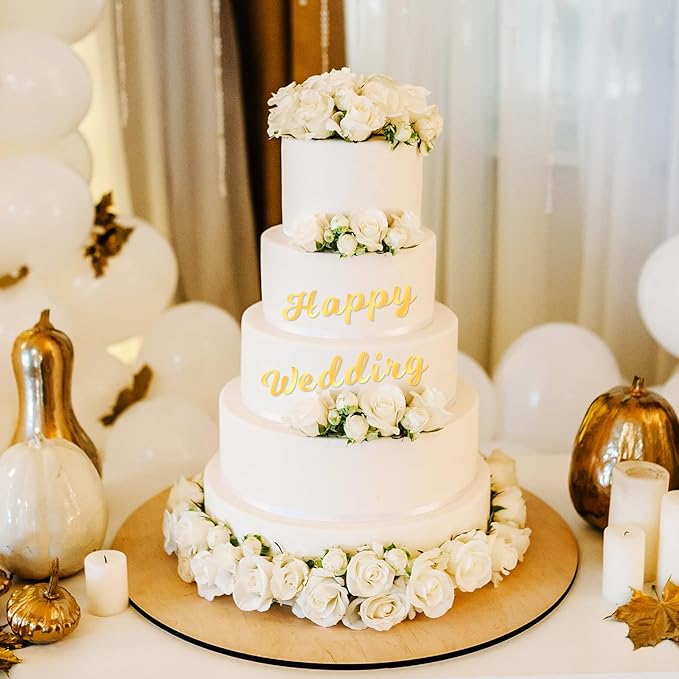 126 PCS Custom Name Cake Topper Acrylic Letters DIY Personalized A-Z & 0-9 Number Alphabet Cake Decoration For Wedding Anniversary Baby Shower Party Birthday Supplies（Gold）
