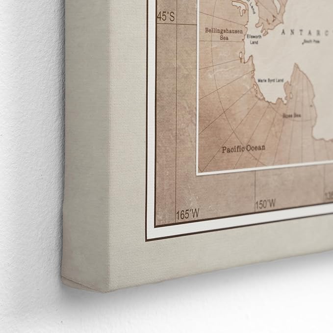 Canvas World Map with Cork Pin Board - English Lettering - Decorative Wall Decoration for All Rooms - Canvas Pictures with World Map Motif (70x50 cm, Pattern 17)