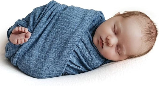 Newborn Photography Props for Baby Boys and Girls Newborn Wraps for Infant Baby Photoshoot Waffle Texture Knit Blanket