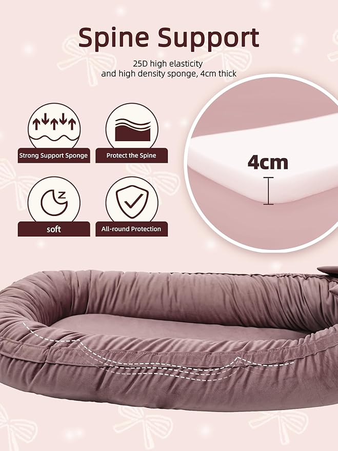 Baby Lounger, Infant Lounger for Newborn,Portable Baby Nest Cover Breathable & Soft, Newborn Essentials