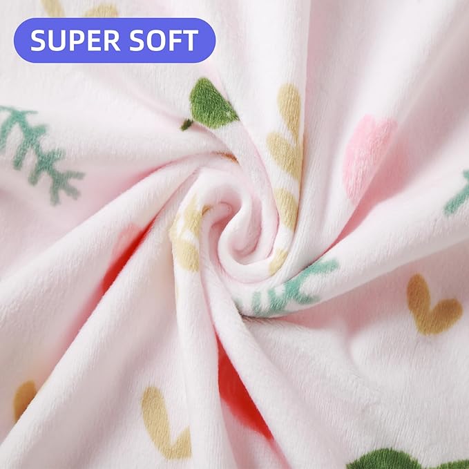 iEvolve Baby Nursery Bed Blankets Ultra Soft Double Layer Mini Blanket Minky Blanket Receiving Blankets Shower Gifts(Flower,30 * 47in)