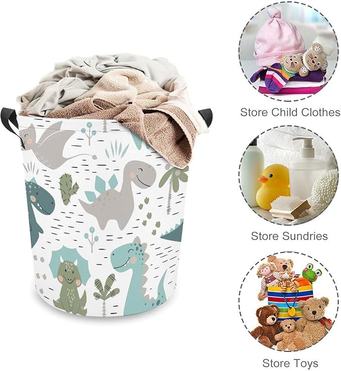 Cute Dinosaur Laundry Basket Palm Boys Hamper Clothes Hamper Toy Storage Bin Dinosaur Room Decor for Boys