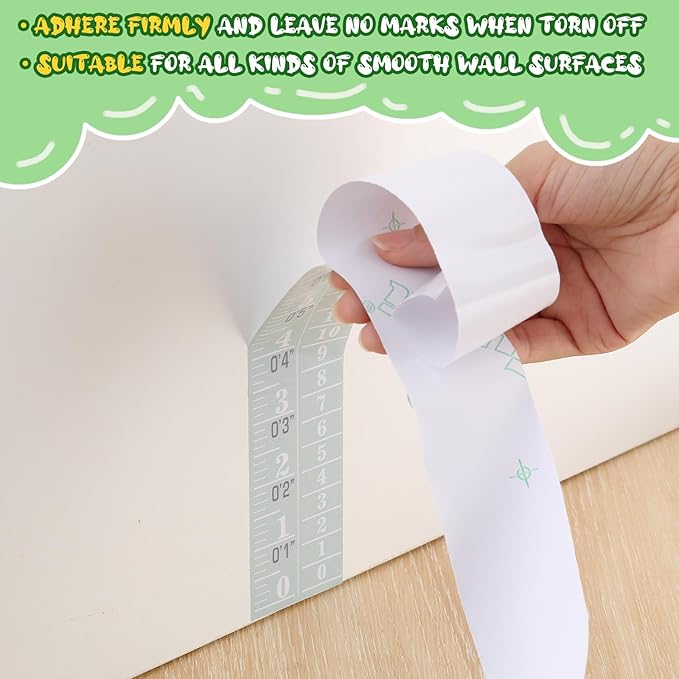 Tatuo 1 Pcs Growth Chart Wall Labels Height Indicator Tape Ruler Growth Chart Decor Height Indicator Adhesive Ruler for Home Room Measuring (Green)