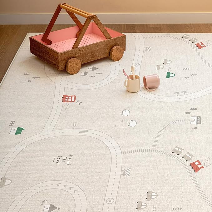 La Pure Soft Play Mat - Around Town + Fabric Beige (Medium)