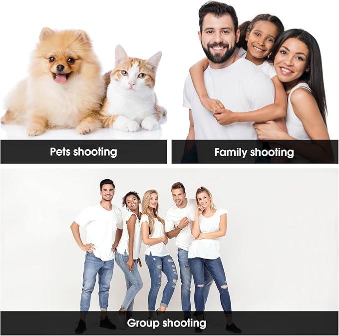 10x20ft White Backdrop for Photography, Dual-Size Dual-Pocket Design Photo Booth Background for Portrait Photoshoot, Party and Video with Both Options of 10 feet and 20 feet in Width