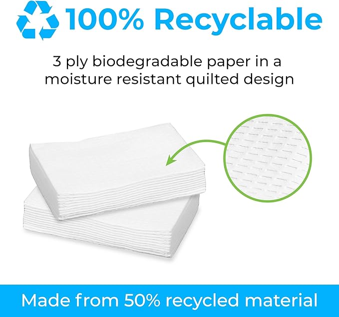 KoalaKare Sanitary Bed Liners for Baby Changing Stations – 3-Ply Biodegradable, Moisture-Resistant Quilted Liners, Eco-Friendly - 500 Liners (Model KB150-99)