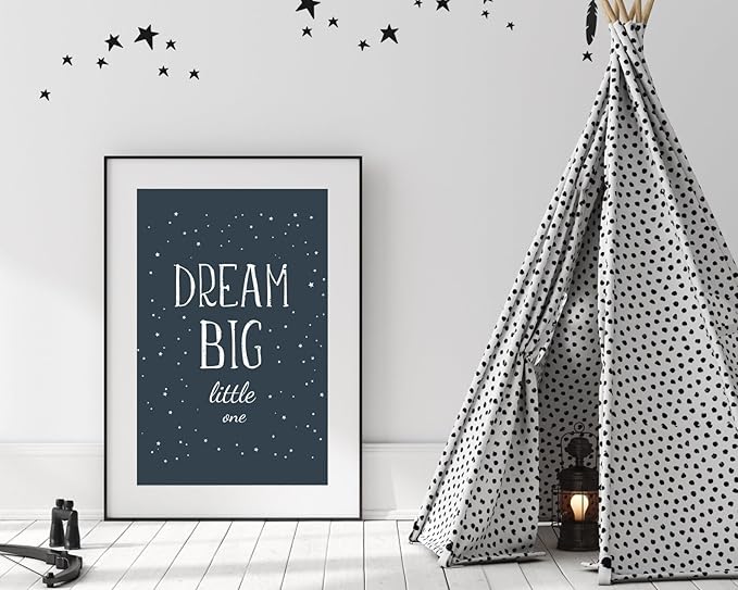 VUVUKU Nursery Wall Art Space Themed Decor For Baby Boy Print Kids Room Prints