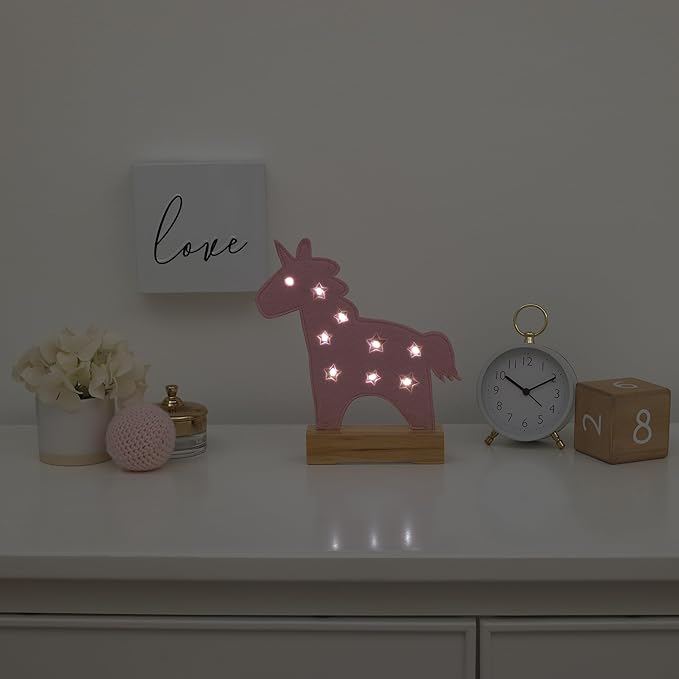 NoJo Little Love Pink Unicorn Lighted Nursery Décor