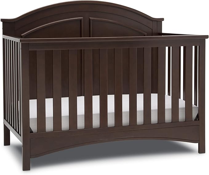 Delta Children Perry 6-in-1 Convertible Crib - Greenguard Gold Certified, Walnut Espresso
