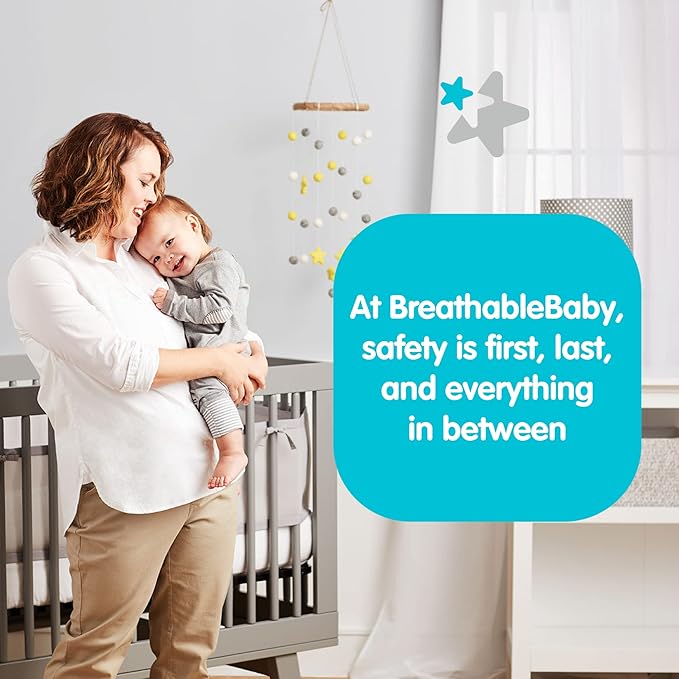 Breathable Mesh Liner for Full-Size Cribs, 11"H (28cm) Essential 2mm Mesh, White (Size 4FS Covers 3 or 4 Sides)