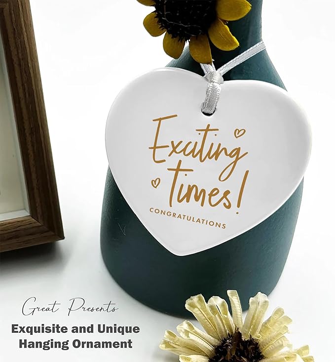 Heart Shaped Christmas Ornament-Congrats Wedding Engagement Keepsake-Party Celebration Decor-Good Luck You've Got This Motivational Present with Gift Box