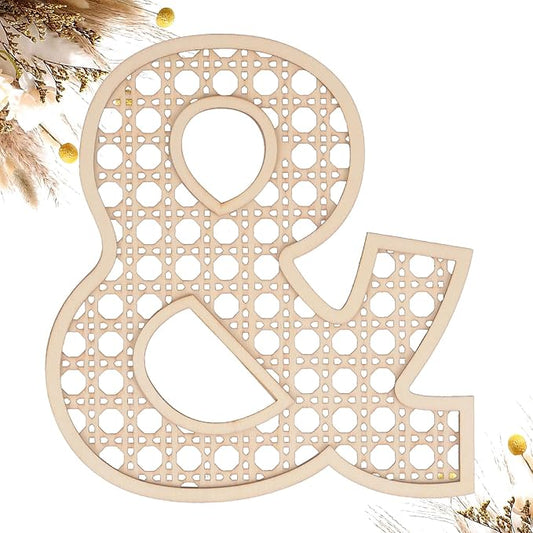 Wooden Rattan Letters 8 inch Wood Letters & for Wall Decor Crafts Boho Nursery Decor for Baby Shower Wedding Bedroom Name Signs Large Rustic Letter Home Decoration