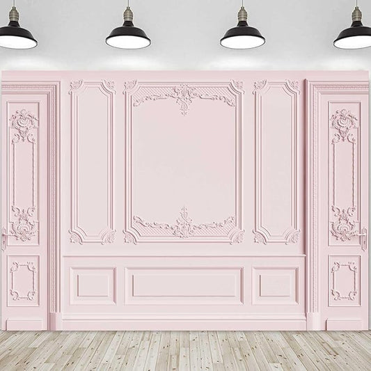 Light Pink Empty Room Wall Photography Backdrop Classic Interior Wedding Photo Background Girls Birthday Baby Shower Party Decorations Photoshoot Props 8x6ft Fabric