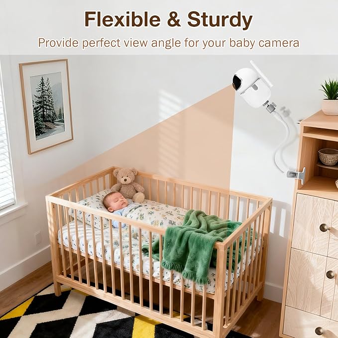 Baby Monitor Mount, Flexible Gooseneck Clip Clamp Stand Holder Compatible with HelloBaby, VTech, TP-Link, Kasa Smart, GoodBaby, Tapo, Eufy Security, Babysense, Vtimes, Kidsneed