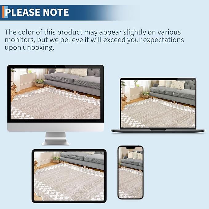 GarveeHome Hallway Runner Rug 2x6 Non Slip Scalloped Washable Rug for Kitchen Entry Stain Resistant Modern Border Throw Floor Carpet Long Runner Mat for Bathroom Living Room Bedside, Fog