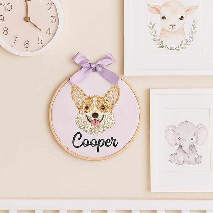 Personalized Baby Name Sign Welcome Baby Announcement Sign Newborn Baby Embroidery Hoop with Bows Baby Hospital Name Sign Custom Infant Baby Name Baby Shower Gifts (10)