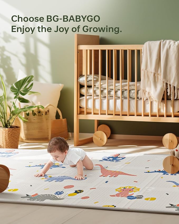 Baby Play Mat Foldable Baby Floor Play Mat X-Large Soft Foam Playmat for Babies Reversible Waterproof Padded Baby Girl Play Mat Portable Thick Crawling Mat for Indoor Outdoor(70"*78"*0.4")