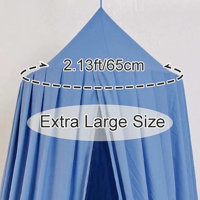 Princess Bed Canopy for Girls, Extra Large Hanging Canopy for Bed, Dreamy Play Tent for Girls Room Bedroom Decoration, Breathable Canopy Bed Curtain for Children Reading Nook - Navy Blue