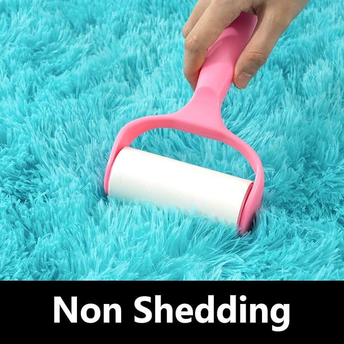 Fluffy 2x4 Rug - Small Rugs for Living Room - Height Pile 1.4" Plush Rug - Fuzzy Throw Carpet for Bedroom, Dark Blue