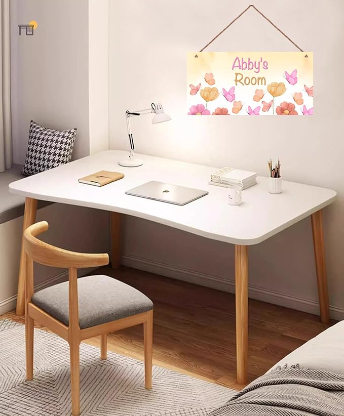 Personalized Sign Flowers Decor For Girls Room, Butterfly Themed Kids Bedroom Decor, Fantasy Room Décor for Little Man Cave, Pink Decorations For Girls Room Nursery Baby Playroom