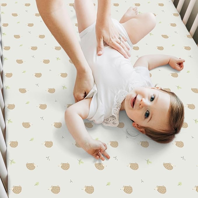 KeaBabies 2-Pack Baby Crib Sheets for Boys, Girls - 52x28 Viscose Derived from Bamboo Toddler Bed Sheets Neutral, Fitted Crib Mattress Cover for Standard Baby Bedding, Soft & Cozy(Nibbles/Bruce)