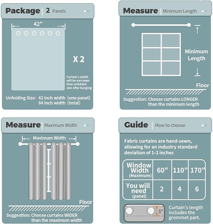 BGment Living Room Curtains 84 Inch Long, Thermal Insulated Blackout Panels for Bedroom, 2 Set Soundproof Window Drapes, Each 42 Inch Wide, Frosty Green