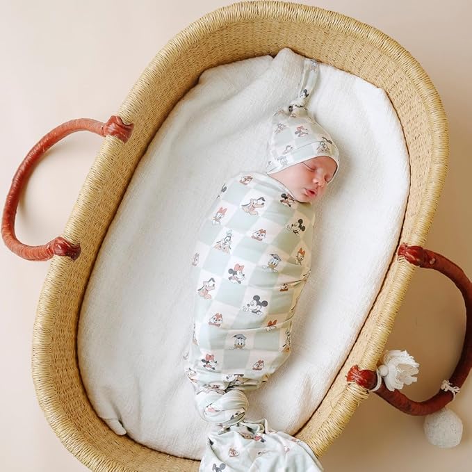 Copper Pearl Large Premium Knit Baby Swaddle Receiving Blanket Mickey Mouse & Friends