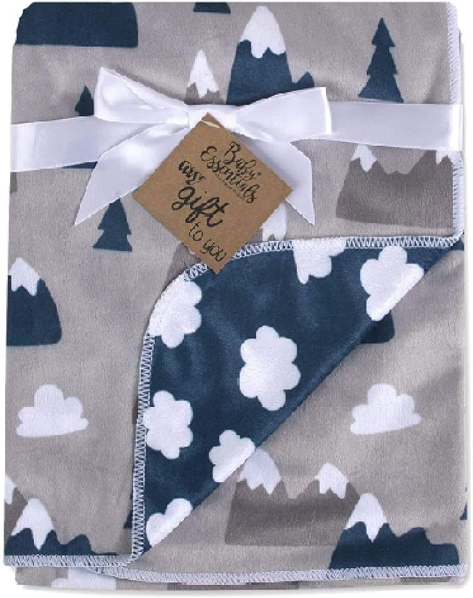 Baby Essentials Sherpa Fleece Baby Blanket 35x30 – Super Soft, Warm Reversible Baby Blankets for Newborns, Infants, Toddlers, and Nursery