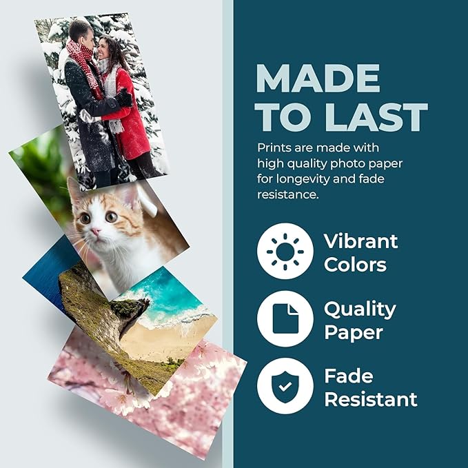 CLYLIFE Custom Photo Prints - Glossy Finish - Set of 6, 12, or 21 - Standard Size - UNFRAMED - Gift Wrapping - Same Day Pick Up - Personalized Gift Idea(6 * 8 inch,12 Pcs)