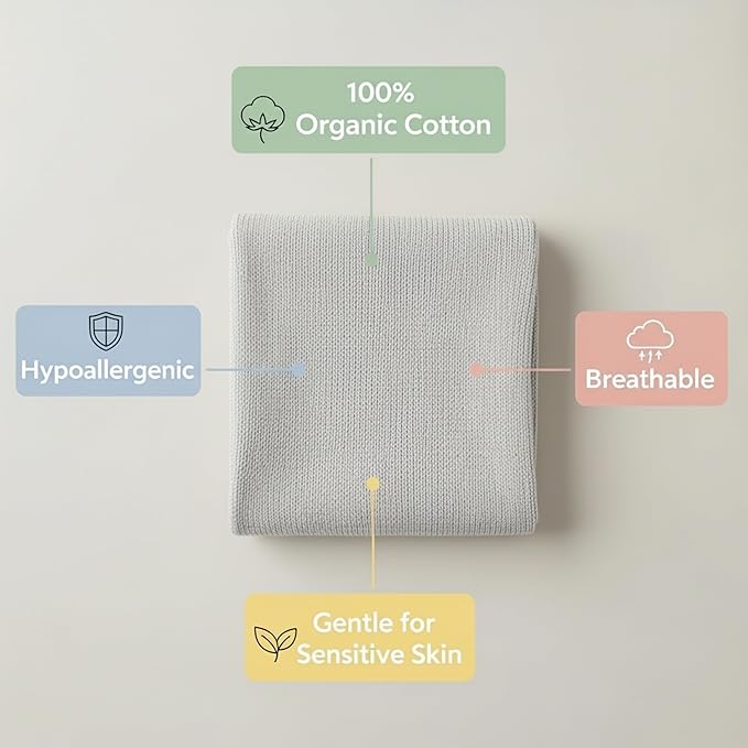 Personalized Baby Blanket - 100% GOTS Certified Organic Cotton - Custom Baby Blanket for Boys and Girls - Embroidered Swaddle, Customized Baby Name Blankets (Pink)