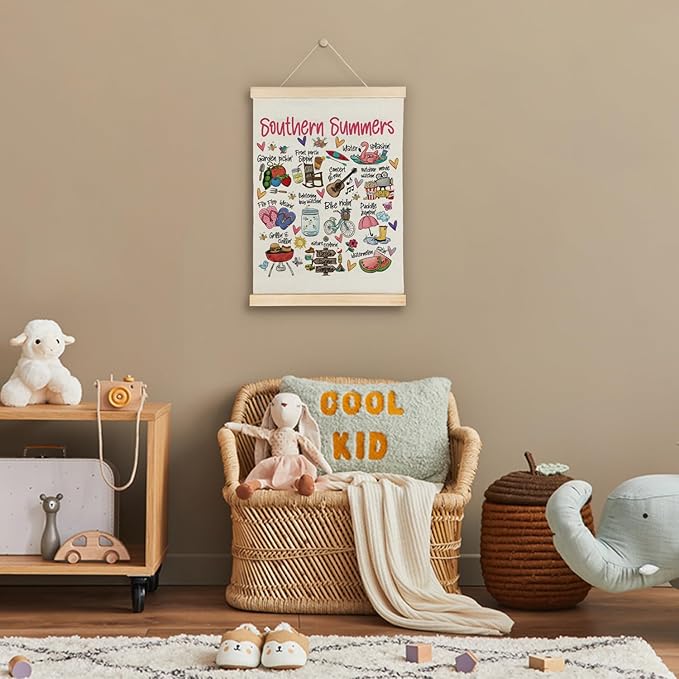 SereneHanctuary Southern Summers Wall Art,Funny Summer Wall Decor,Summer Vibes Poster Hanger Frame for Office Home Decor,12X16Inches