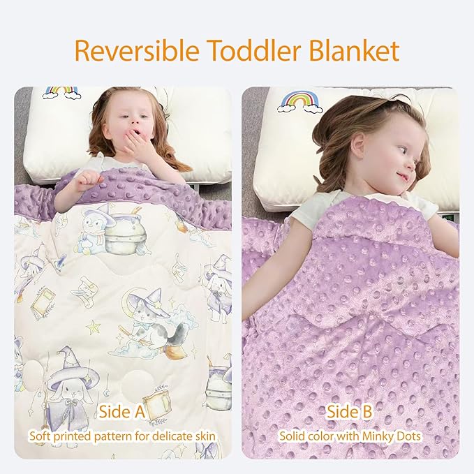 Cuite Pumpkin Baby Toddler Bed Comforter, Down Alternative Toddler Comforter All Season,Quilted Baby Blanket for Daycare,Toddler Crib Quilt for Boys and Girls,(47x 59 Purple)