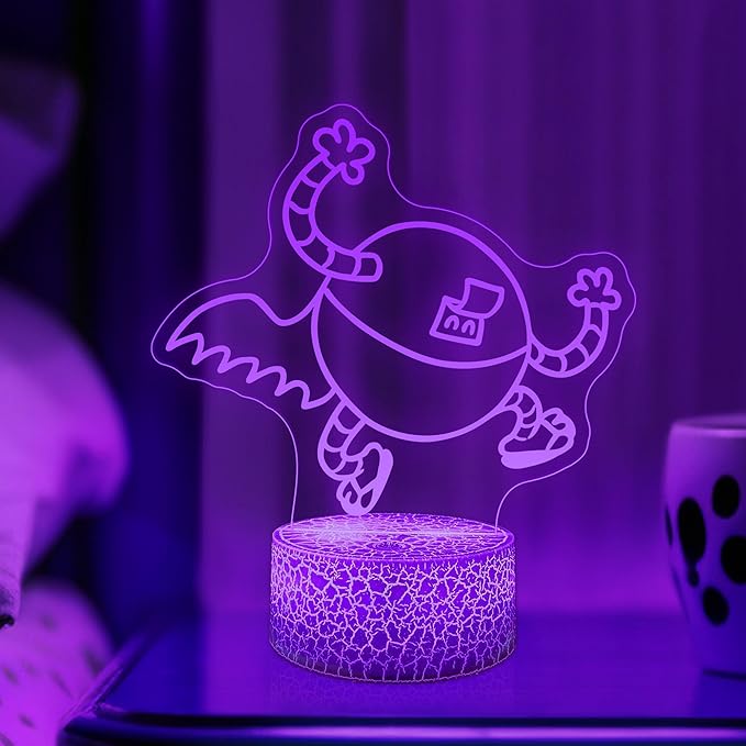 Officially Licensed Dog Man Night Light - Lightning Dude LED Glow Light with Removable 7 Colors Base, Kids Bedroom Decor Bedside Lamp, Night Light for Kids, Christmas Birthday Gifts for Boys & Girls
