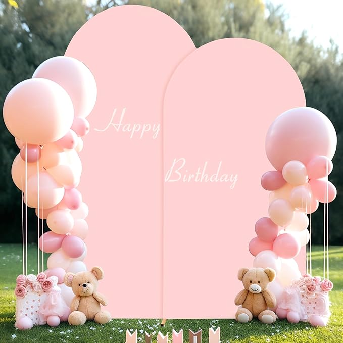 Dusty Rose Arch Backdrop Cover, 6FT Spandex Fitted Wedding Arch Stand Covers 2-Sided Round Top Chiara Arch Backdrop Cover for Wedding Ceremony Birthday Party Baby Shower Banquet Decoration