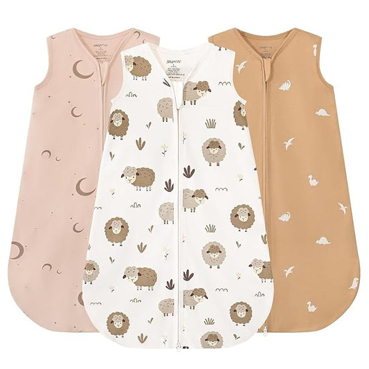 JELLYMONI Baby Sleep Sack 12-18 Months Wearable Blanket for Baby, 100% Cotton 2 Pack Infant Toddler Sleeping Sack Lightweight Soft 2-Way Zipper Sleepsack