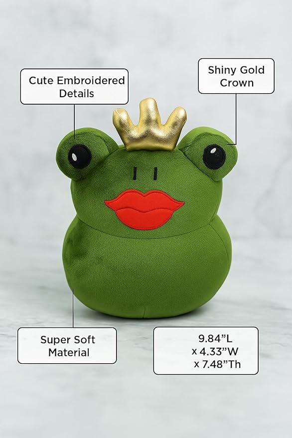 Frog Gift for Women – Cute Frog Door Stopper 3 lbs with Crown – Weighted Decorative Doorstop for Bedroom, Living Room, Kids Room & Home Décor