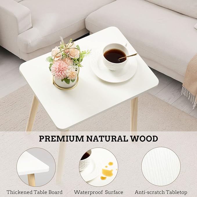 FORAOFUR Nursery Side Table, Small End Table Accent Table Living Room Balcony Office, Modern Side Bedside Home Decor, for Small Spaces, Easy Assembly