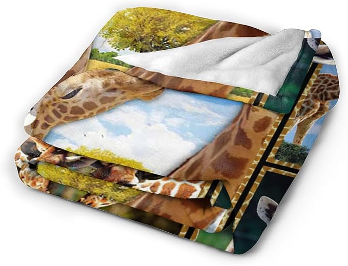 jerkboo Giraffe Blanket Throws Giraffe Gifts Giraffe Lovers Throw Blanket for Girls Boys Kids Adults Soft Warm Cozy Fleece Blanket for Couch Sofa Bed 80""x60""