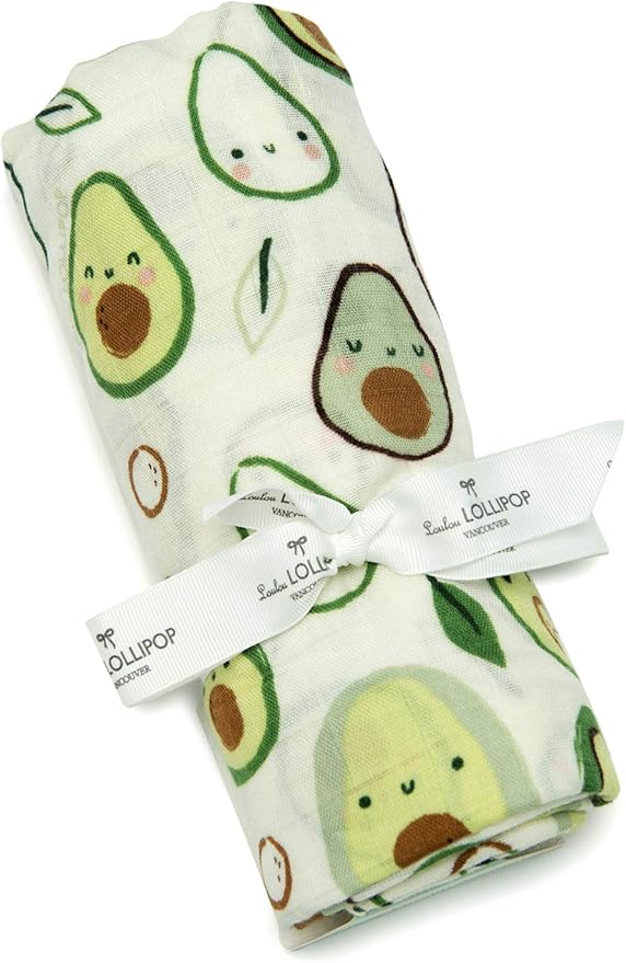 Loulou Lollipop Soft Baby Swaddle Blanket Muslin Wrap Receiving Blanket for Newborn to Toddler Girl and Boy, Large 47” by 47” - Avocado…