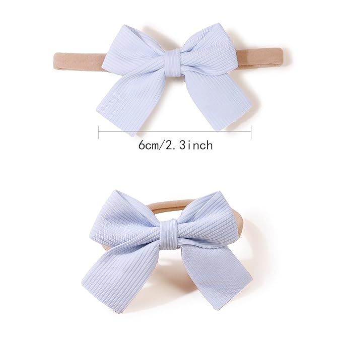 OOSAKU Baby Girl Flower Headbands Set Elastic Floral Headbands 6pcs Soft Nylon Hair Band for Newborn Toddler Hair Accessories (XKFD006)